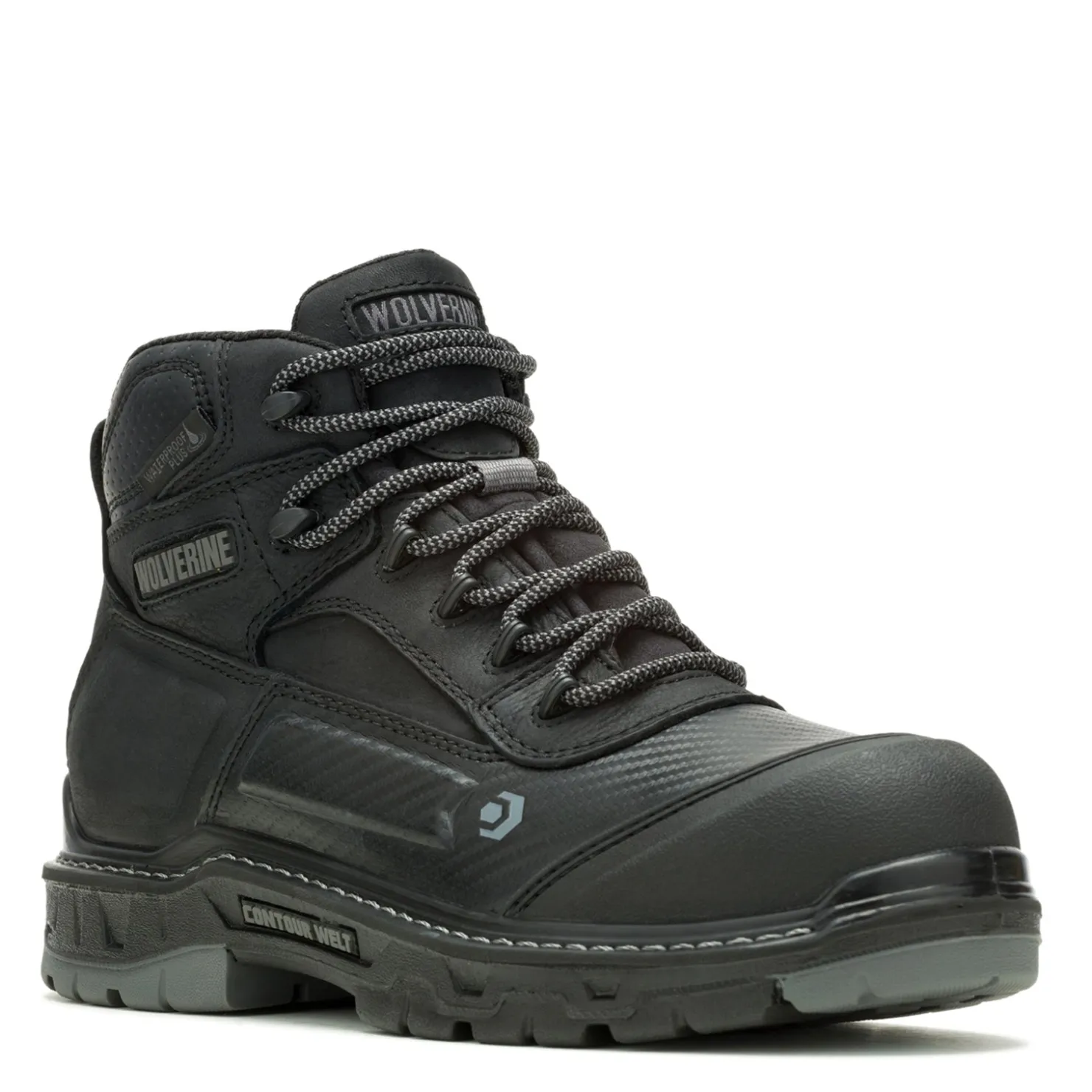 Work & Safety*Wolverine Men's Boots, Overpass CarbonMax 6-inch Waterproof Composite Toe Work Boot Black/Grey