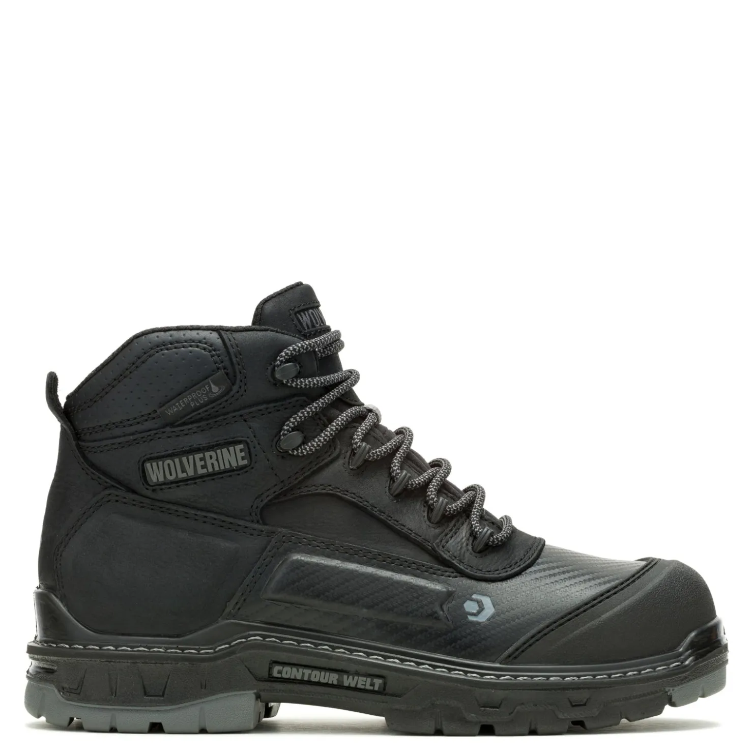 Work & Safety*Wolverine Men's Boots, Overpass CarbonMax 6-inch Waterproof Composite Toe Work Boot Black/Grey