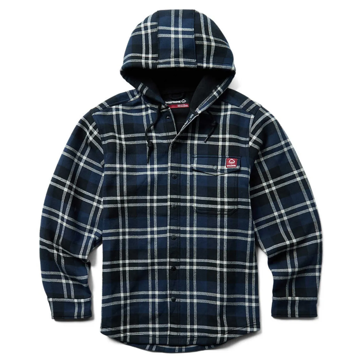 Outerwear*Wolverine Men's , Bucksaw Shirt Jac New Navy Plaid