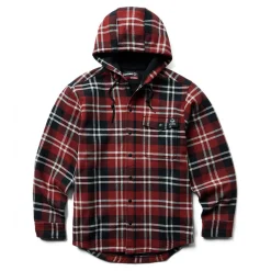 Outerwear*Wolverine Men's , Bucksaw Shirt Jac Garnet Plaid
