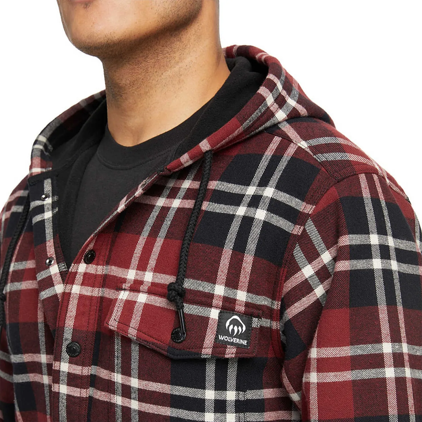 Outerwear*Wolverine Men's , Bucksaw Shirt Jac Garnet Plaid