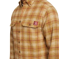 Outerwear*Wolverine Men's , Glacier Heavyweight Flannel Shirt Coyote Plaid