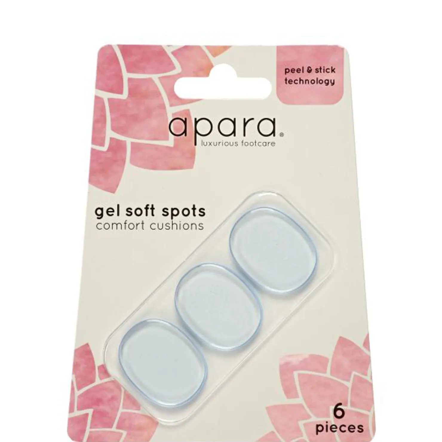 Insoles*Sofsole Implus Llc Unisex Sof Sole, Gel Soft Spots - 6 Pack Clear