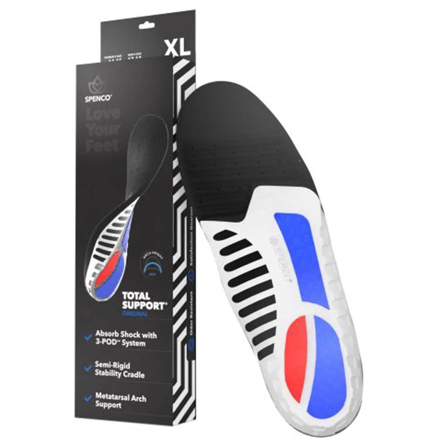 Insoles*Sofsole Implus Llc Unisex Spenco, Polysorb Original Insole Black