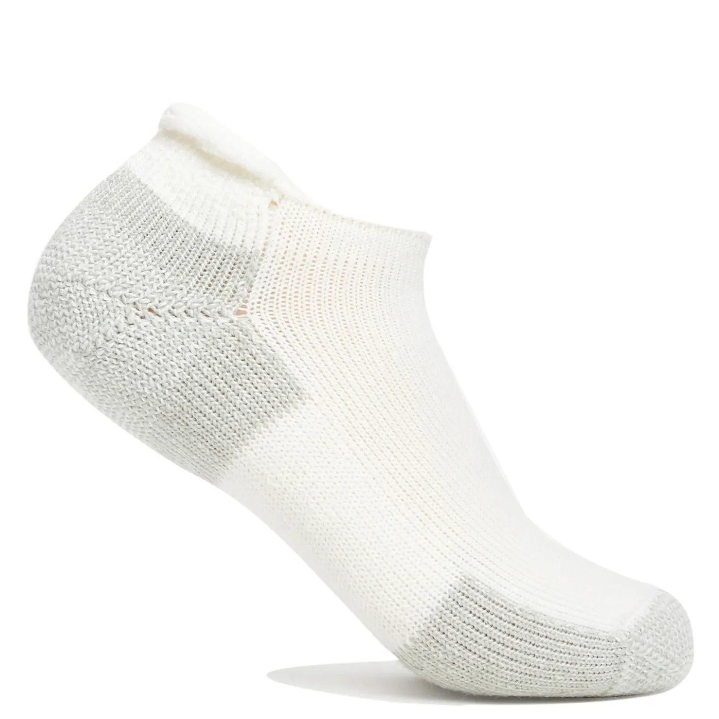Socks*Thorlo Unisex Socks, Maximum Cushion Rolltop Running Socks- 1 Pair White Platinum