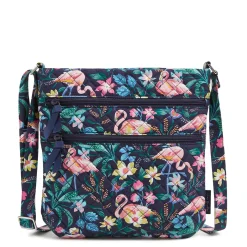 Handbags*Vera Bradley , Triple Zip Hipster Crossbody Bag Flamingo Garden