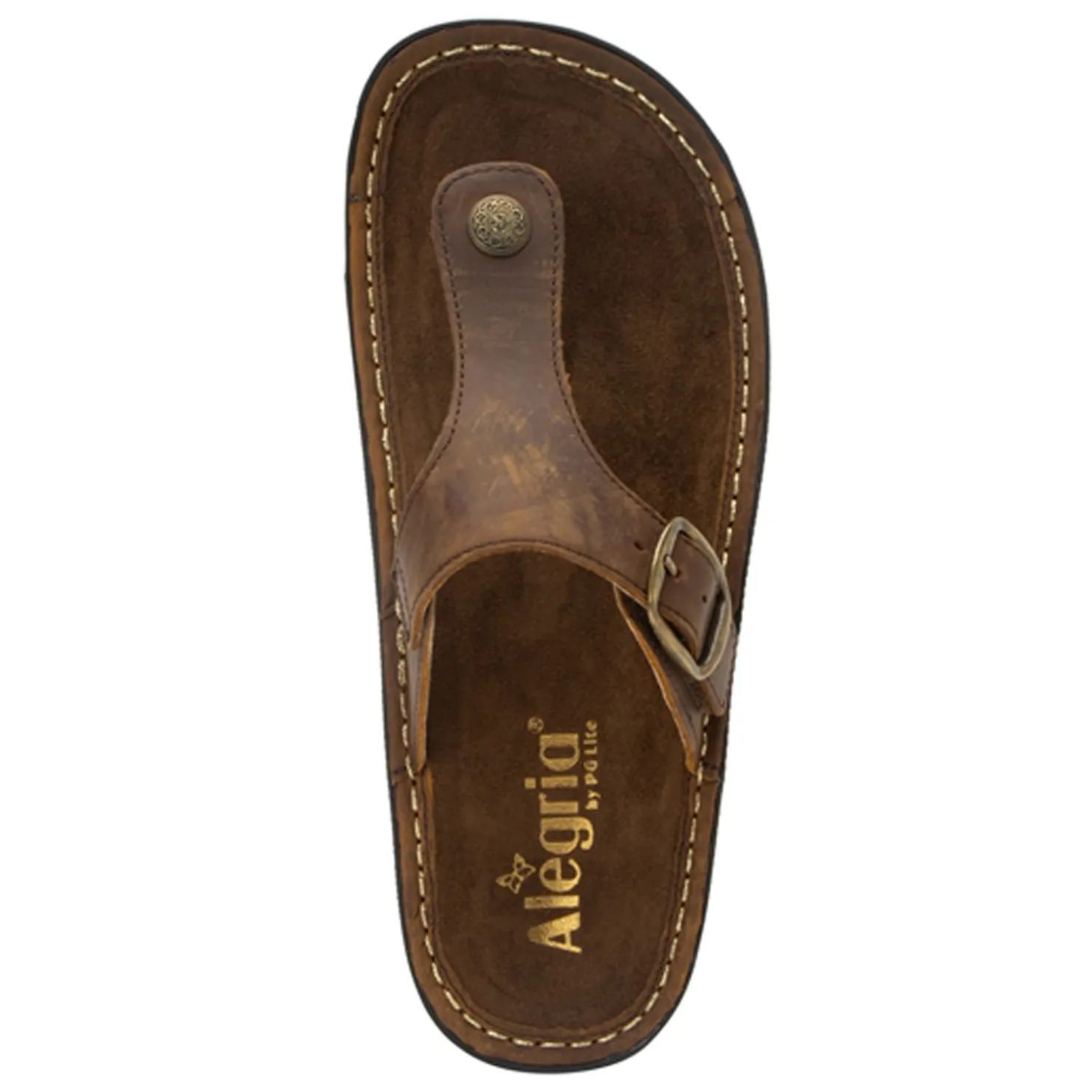 Footbed Sandals*Alegria Women's , Vella Sandal Oiled Brown