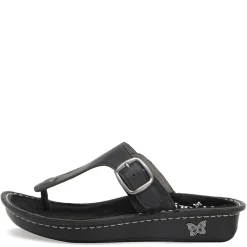 Footbed Sandals*Alegria Women's , Vella Sandal Oiled Black