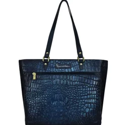 Handbags*Anuschka Women's , Croc Embossed Large Tote Sapphire Croc