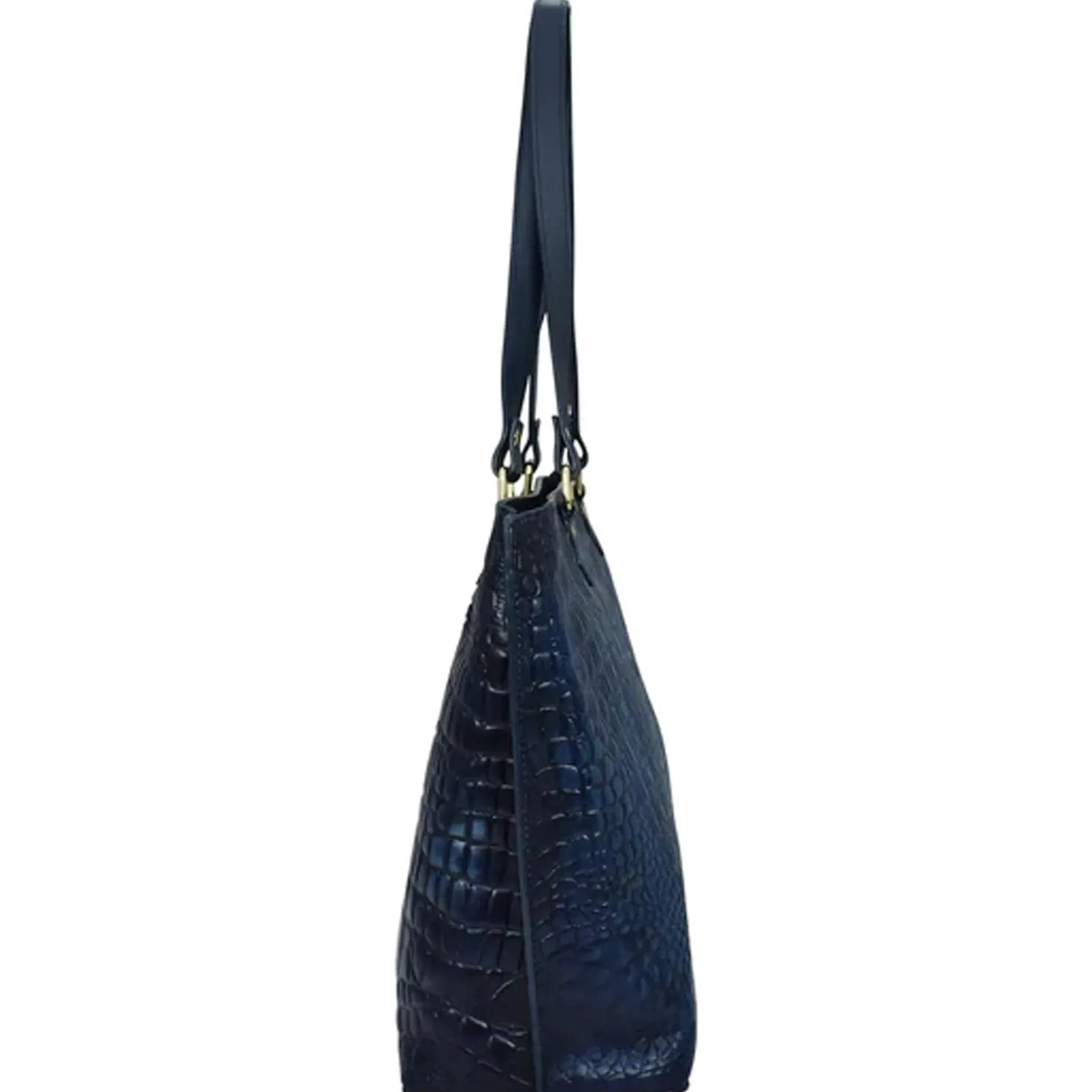 Handbags*Anuschka Women's , Croc Embossed Large Tote Sapphire Croc