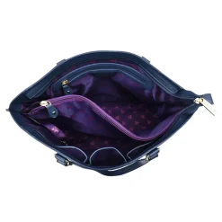 Handbags*Anuschka Women's , Croc Embossed Large Tote Sapphire Croc