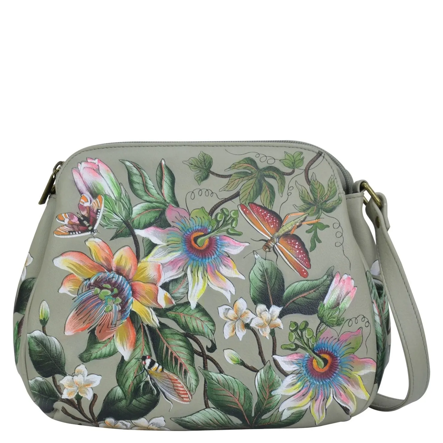 Handbags*Anuschka Women's , Multi Compartment Medium Bag Floral Passion