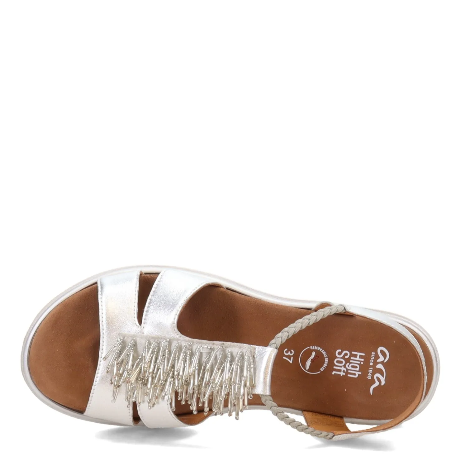 Footbed Sandals*Ara Shoes Women's ara, Bristol Sandal Silver