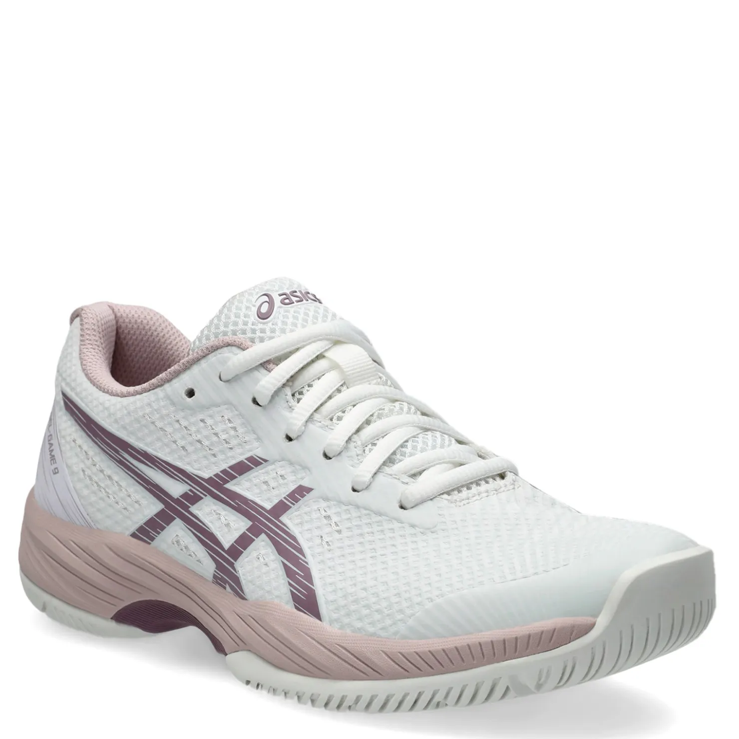 Court*ASICS Women's , GEL-Game 9 Tennis Shoe White/Dusty Mauve