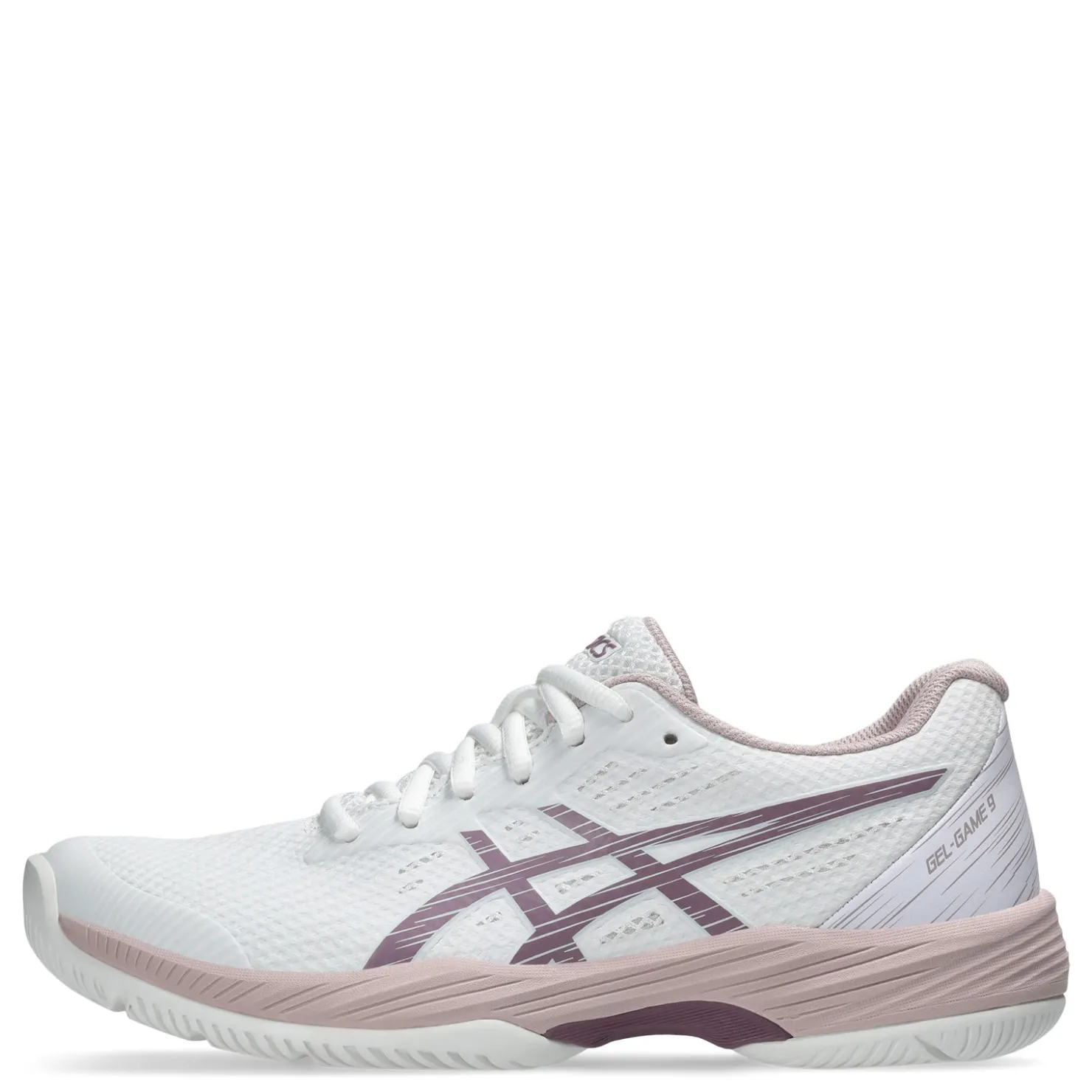 Court*ASICS Women's , GEL-Game 9 Tennis Shoe White/Dusty Mauve