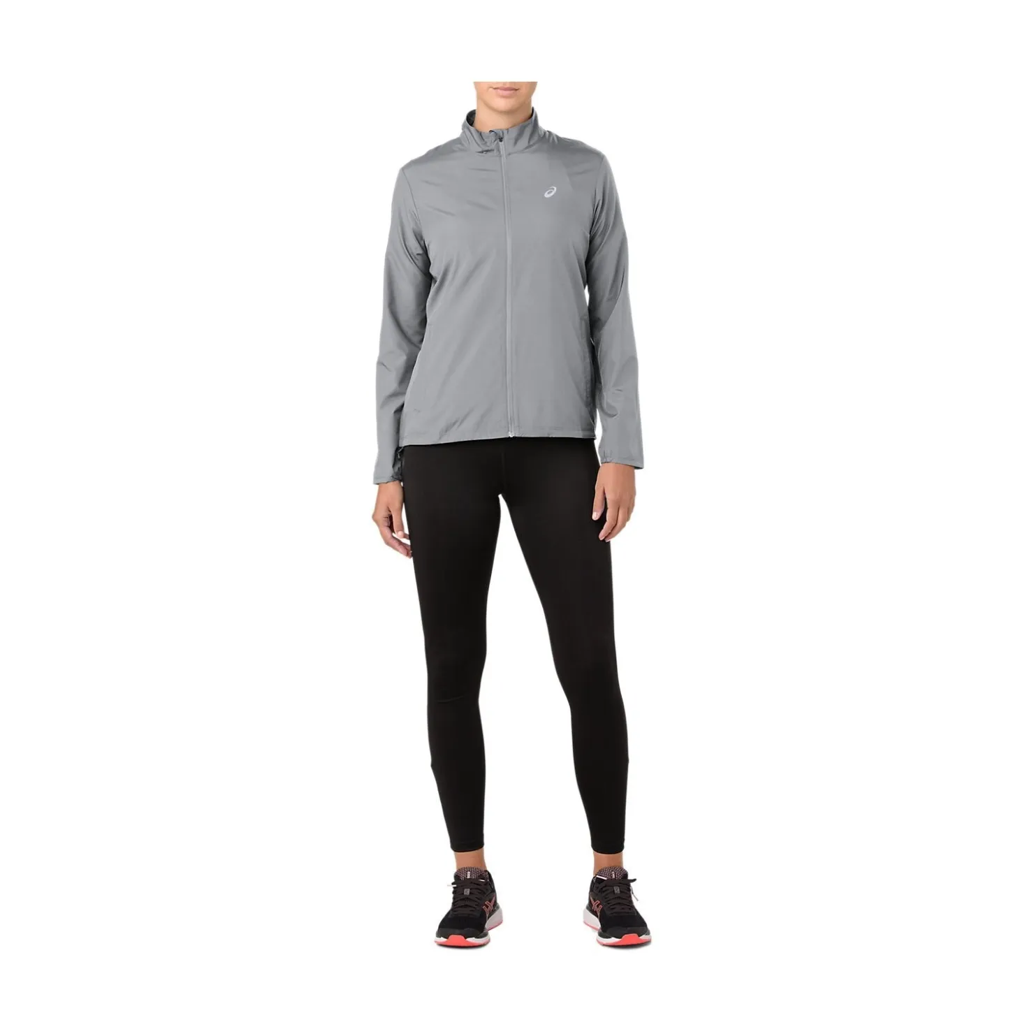 Outerwear*ASICS Women's , Silver Jacket Grey