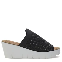 Wedges*Bernie Mev Women's , Venti Crystals Sandal Black