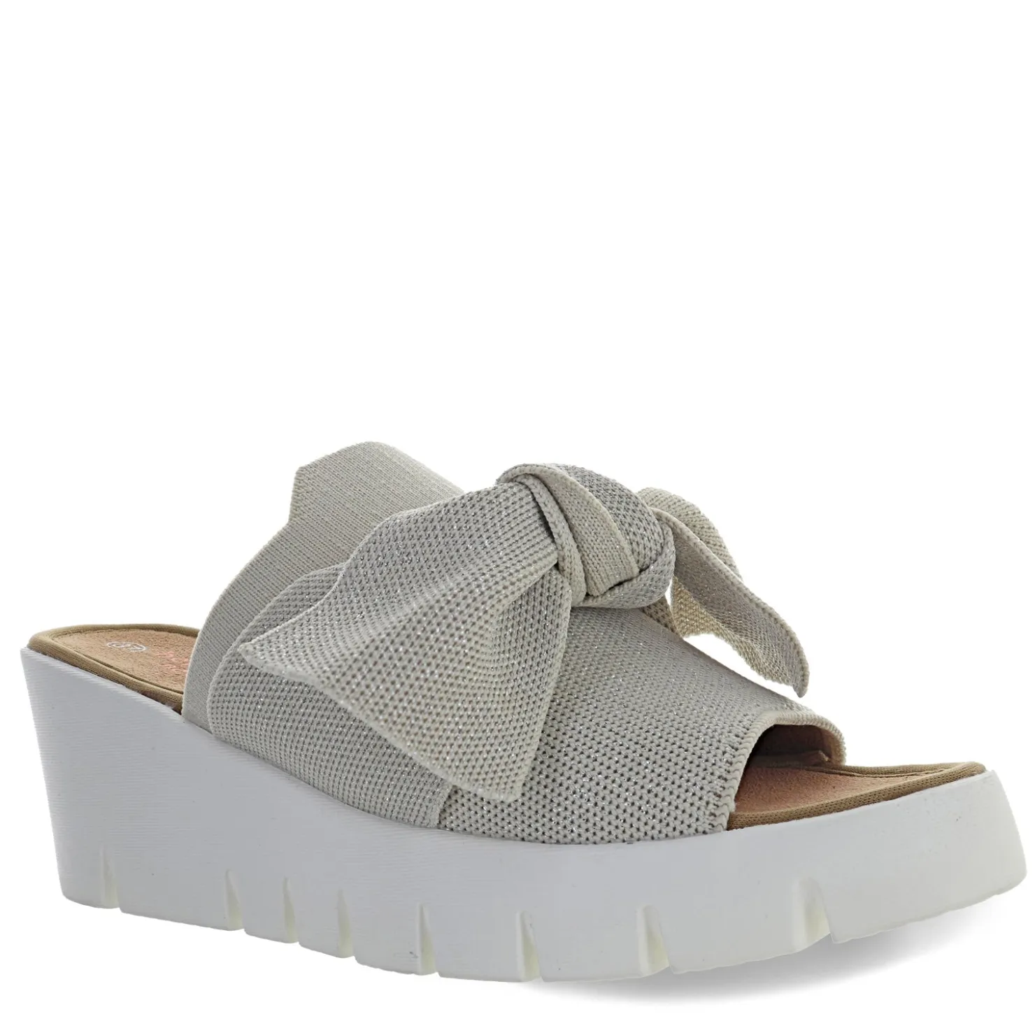 Wedges*Bernie Mev Women's , Venti Freesia Sandal Nude Silver