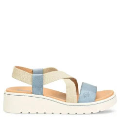 Wedges*Born Women's , Kasady Sandal Blue Beige