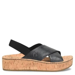Wedges*Born Women's , Sandra Sandal Black