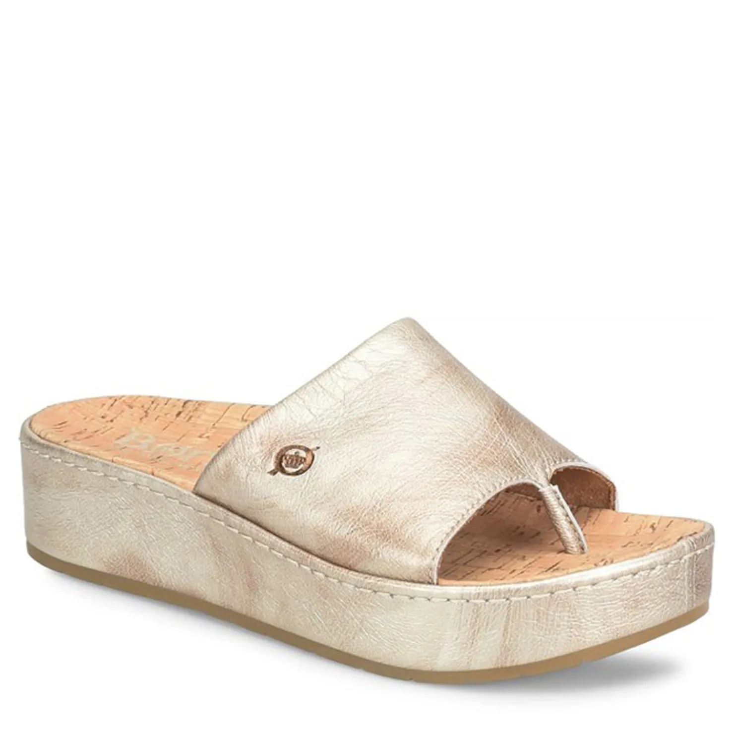 Flip Flops*Born Women's , Sharr Sandal Light Gold