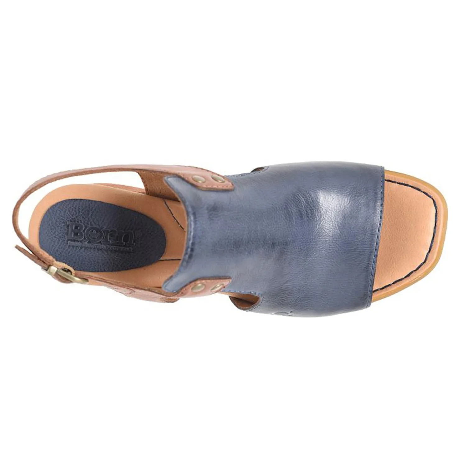 Heeled Sandals*Born Women's , Sylvie Sandal Navy/Brown