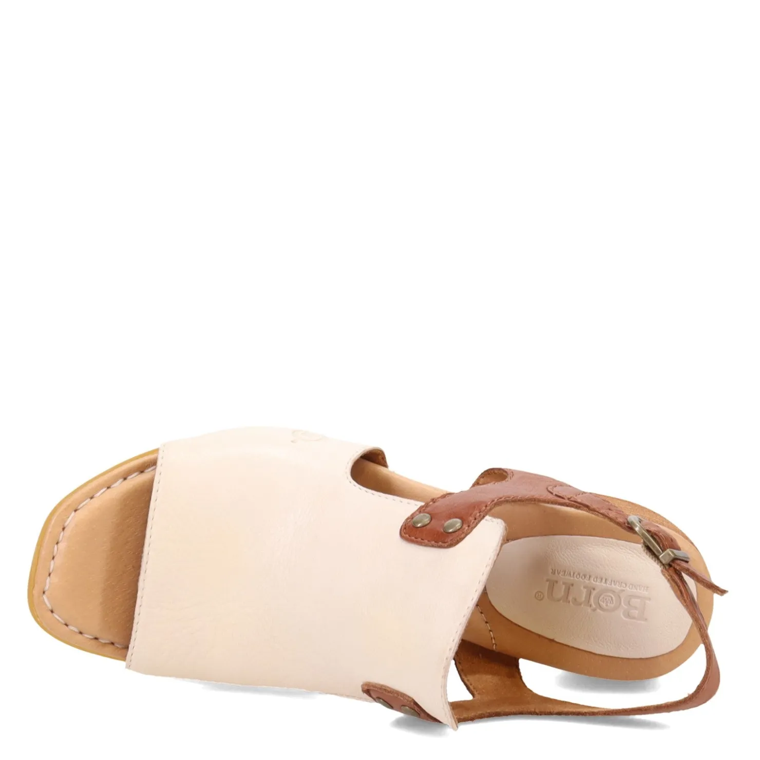 Heeled Sandals*Born Women's , Sylvie Sandal White/Brown