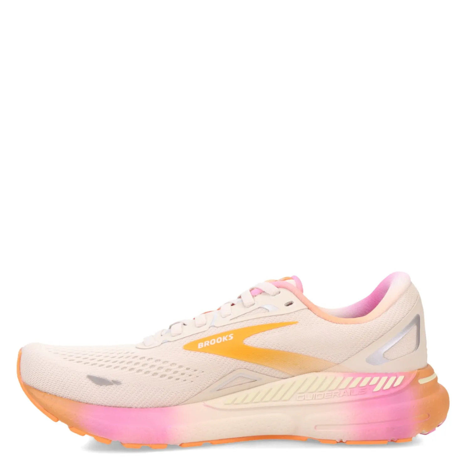 Running*Brooks Women's , Adrenaline GTS 23 Running Shoe White Sand/Sunset/Fuchsia