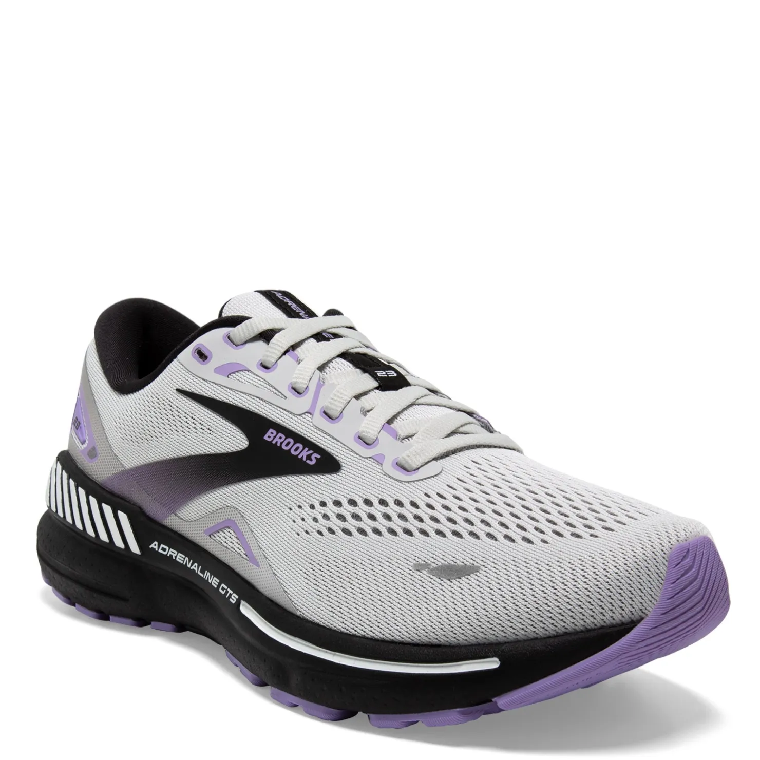 Running*Brooks Women's , Adrenaline GTS 23 Running Shoe - Wide Width Grey/Purple/Black
