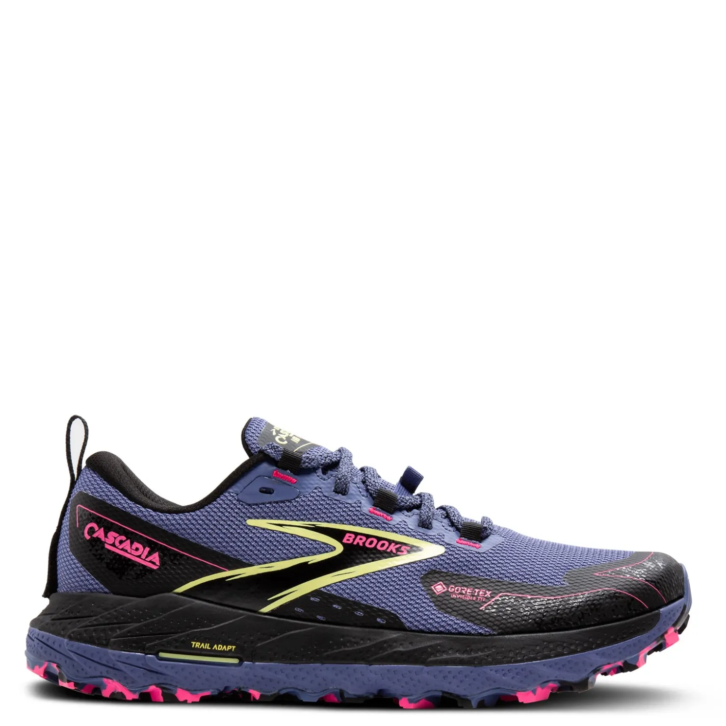 Running*Brooks Women's , Cascadia 18 GTX Trail Running Shoe Grey Blue/Black/Pink