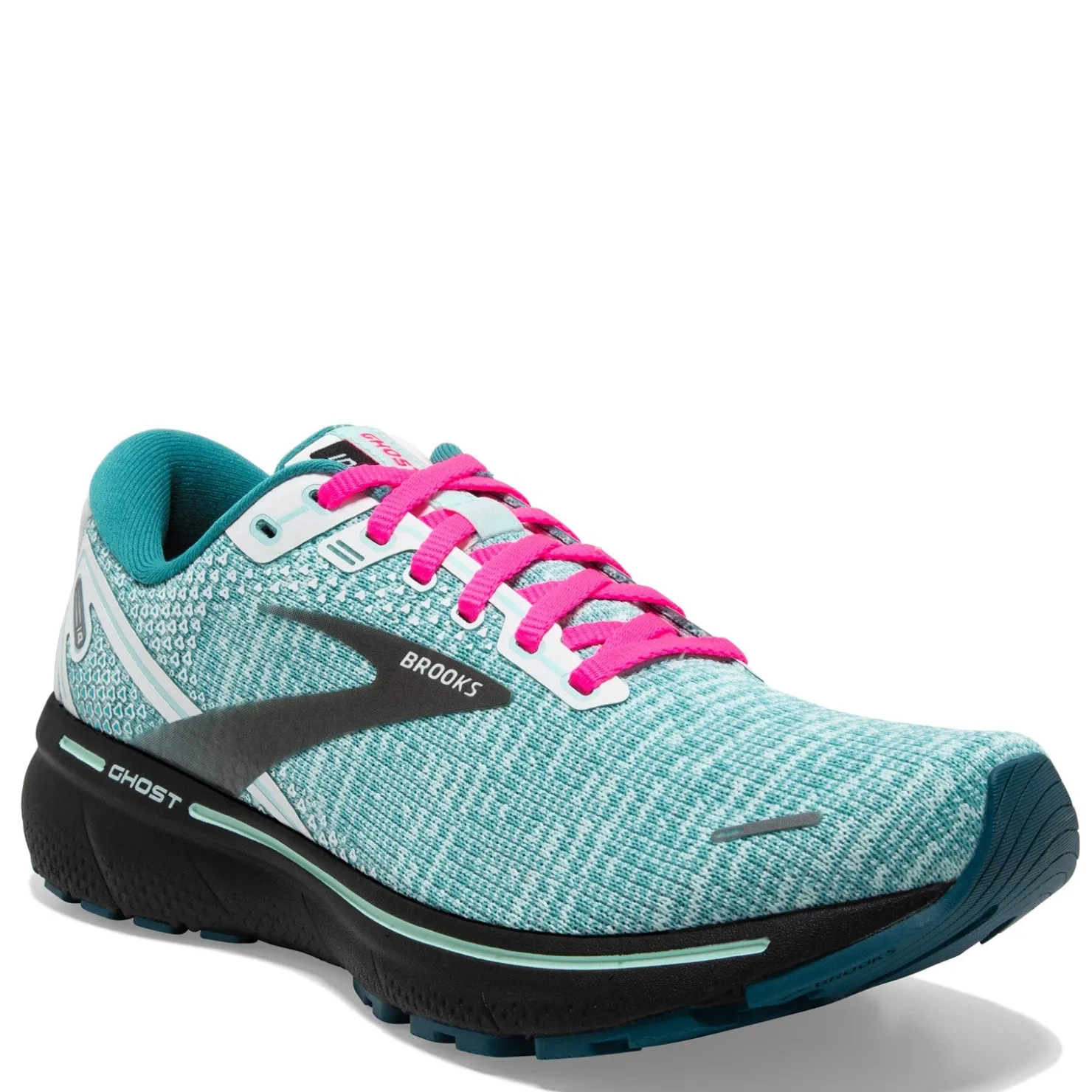 Running*Brooks Women's , Ghost 14 Running Shoe White/Black/Blue