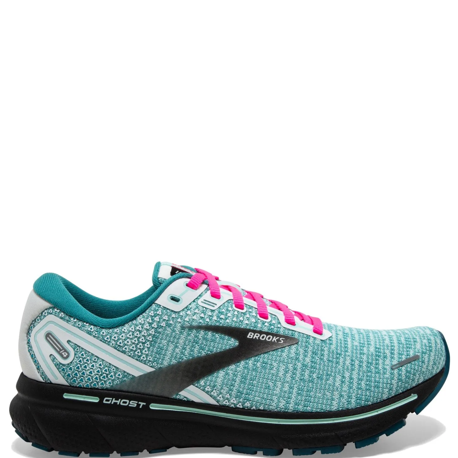 Running*Brooks Women's , Ghost 14 Running Shoe White/Black/Blue