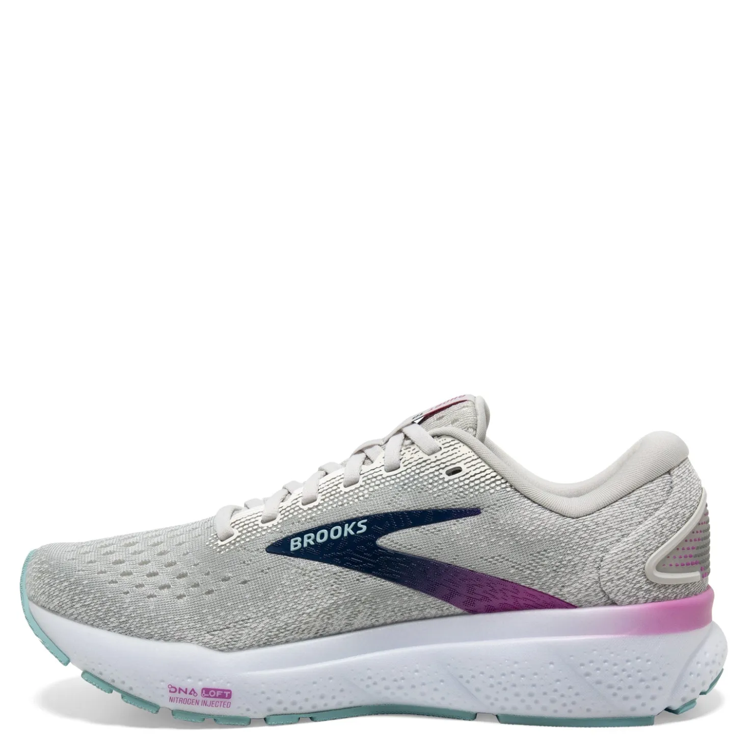 Running*Brooks Women's , Ghost 16 Running Shoe White/Grey/Estate Blue