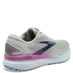 Running*Brooks Women's , Ghost 16 Running Shoe - Wide Width White/Grey/Estate Blue