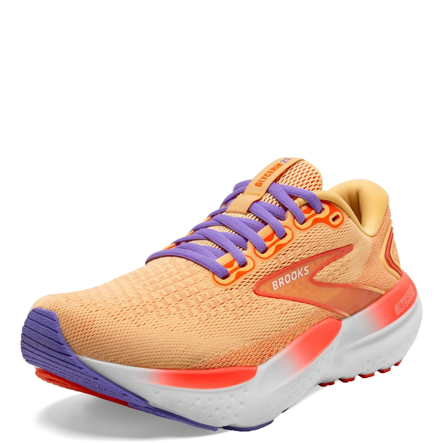 Running*Brooks Women's , Glycerin 21 Running Shoe Sunburst/Nasturtium/Purple