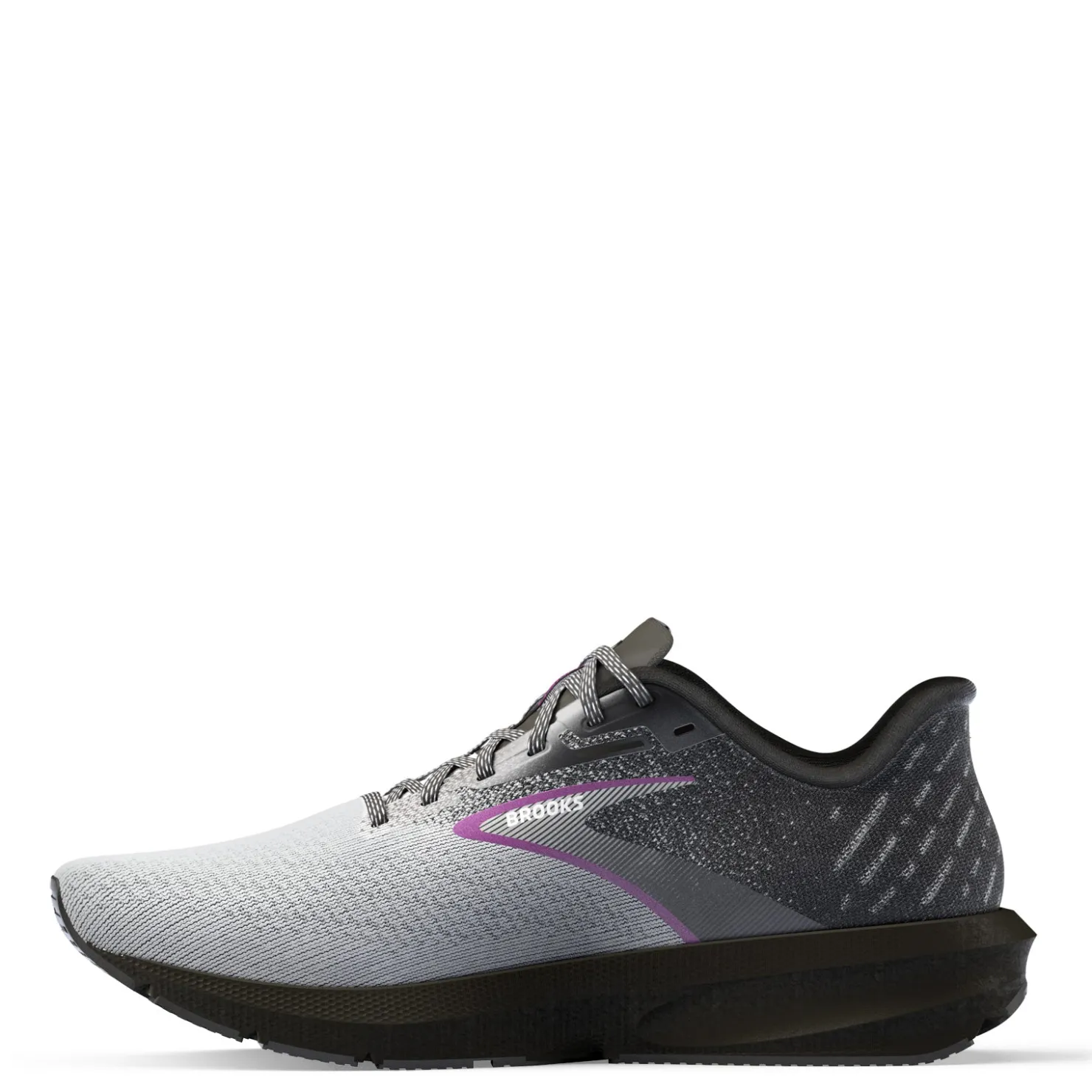 Running*Brooks Women's , Launch 10 Running Shoe - Wide Width Black/White/Violet