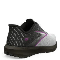 Running*Brooks Women's , Launch 10 Running Shoe - Wide Width Black/White/Violet