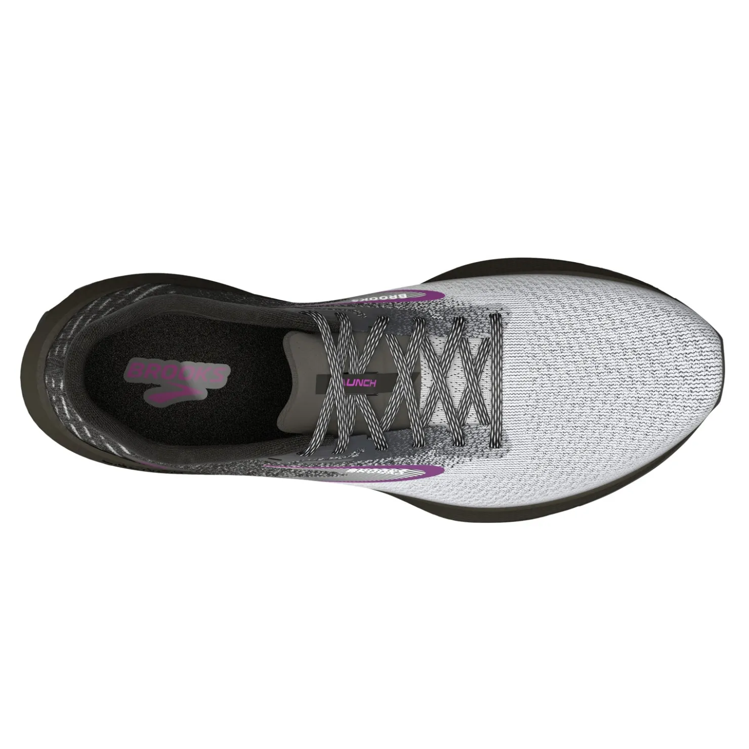 Running*Brooks Women's , Launch 10 Running Shoe - Wide Width Black/White/Violet