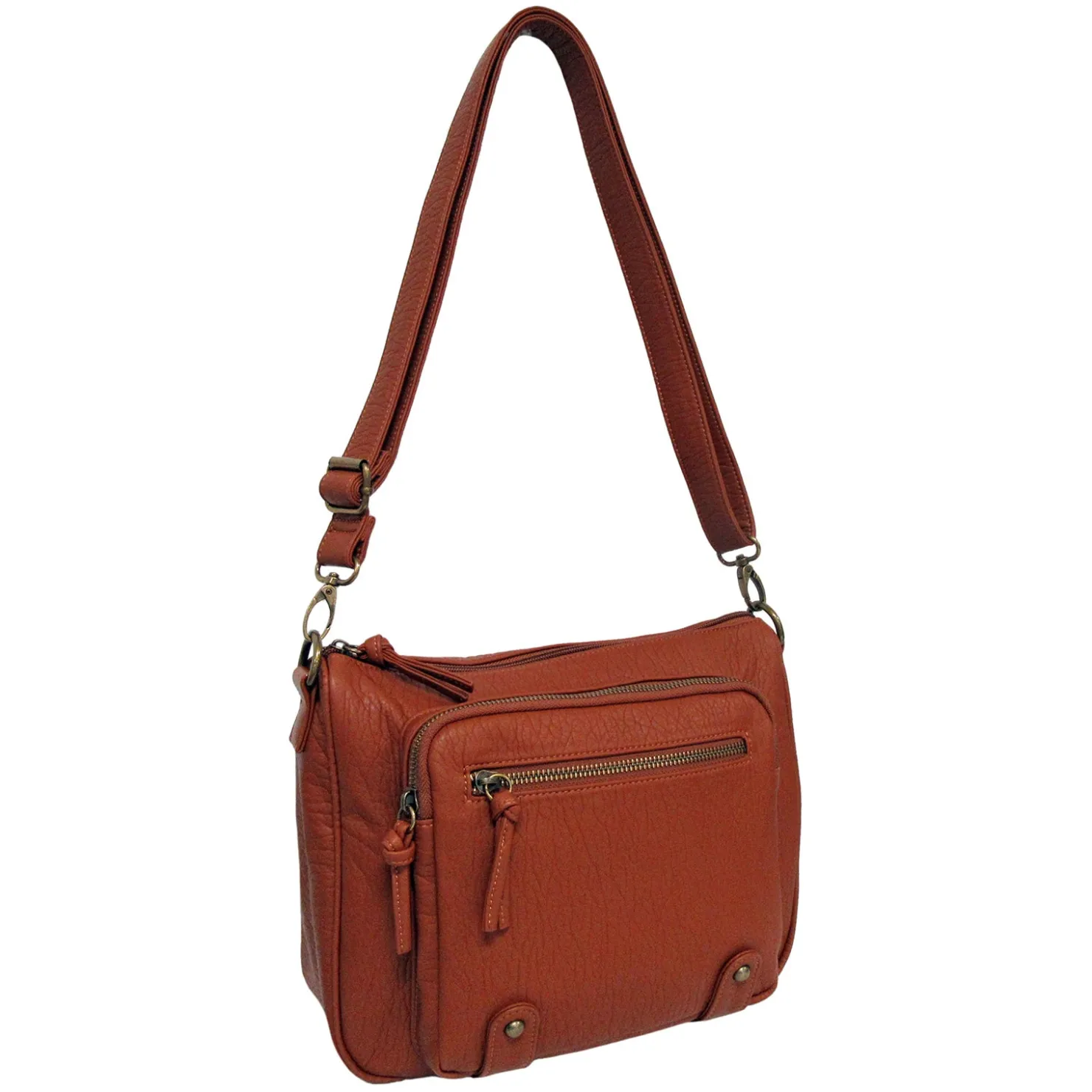 Handbags*Bueno of California Women's Bueno, Vintage Grain Organizer Crossbody Handbag British Tan