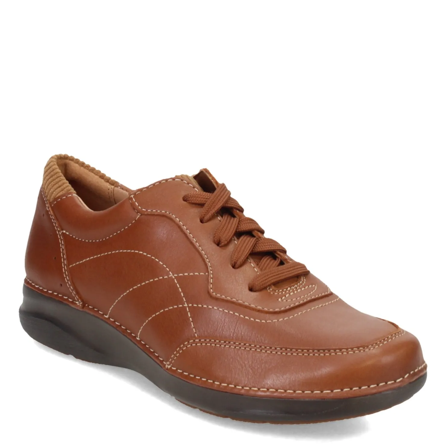 Walking*Clarks Women's , Appley Tie Sneaker Tan