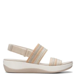 Wedges*Clarks Women's , Arla Stroll Sandal Beige Combi