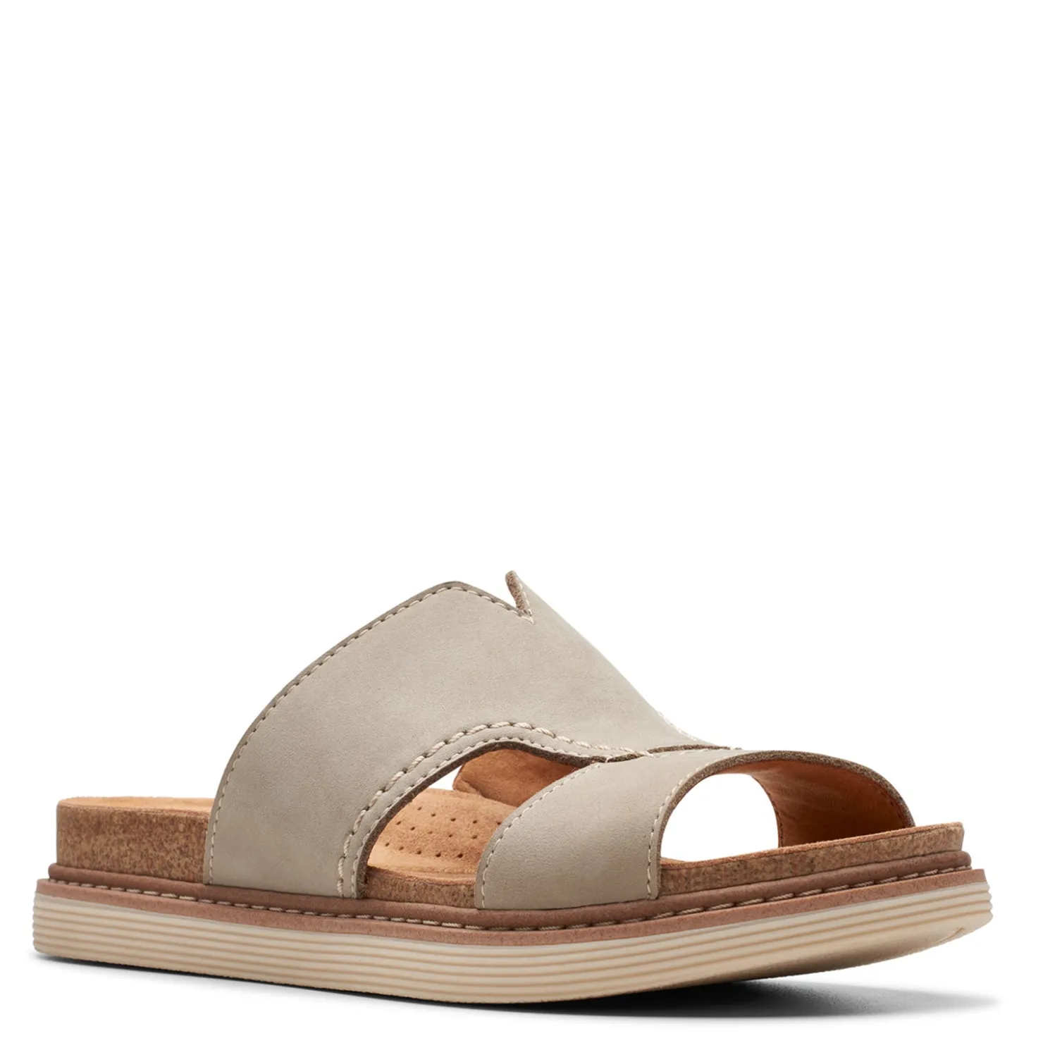 Footbed Sandals*Clarks Women's , Arwell Walk Sandal Stone Nubuck
