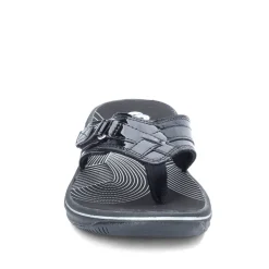 Flip Flops*Clarks Women's , Breeze Sea Sandal Black Patent