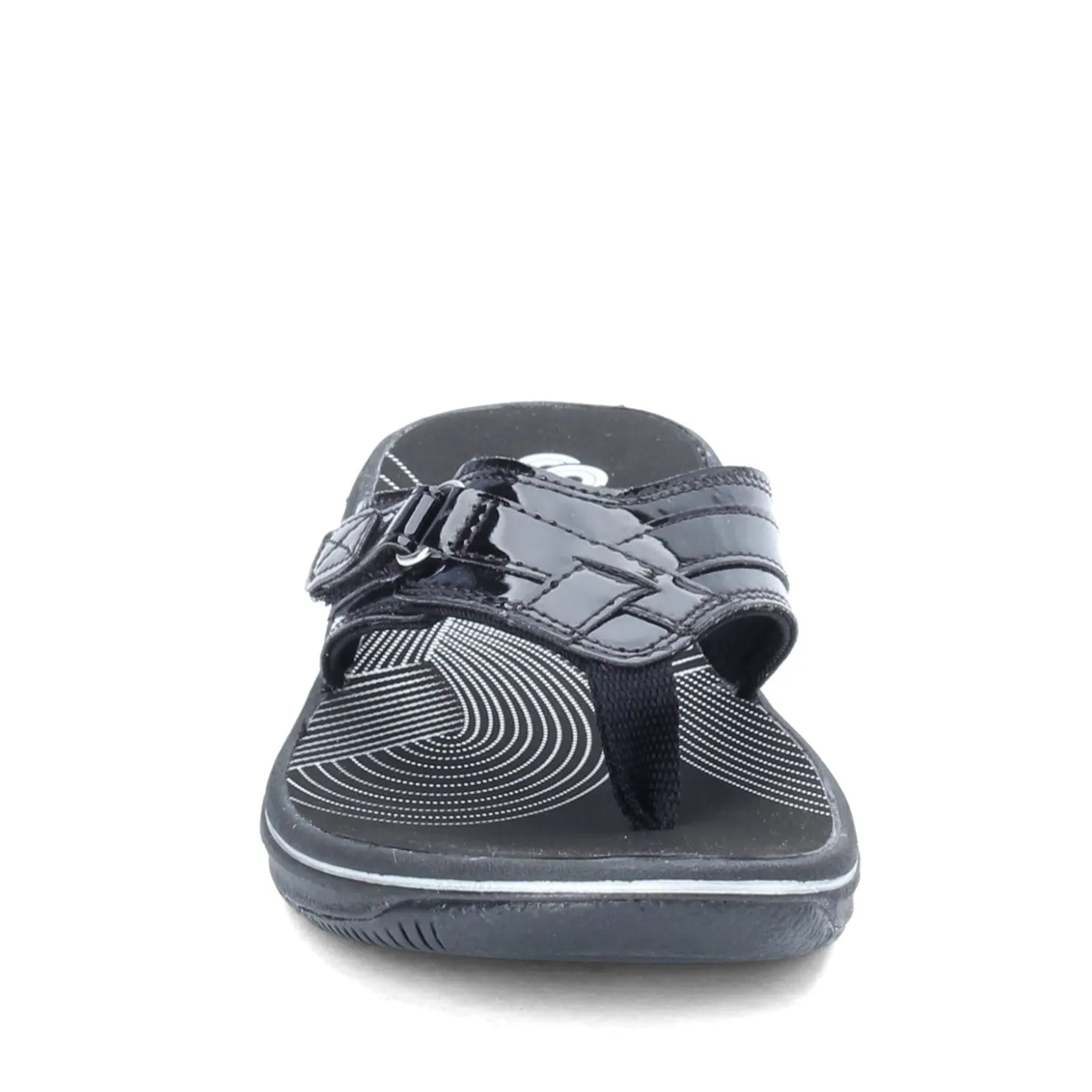 Flip Flops*Clarks Women's , Breeze Sea Sandal Black Patent