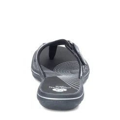 Flip Flops*Clarks Women's , Breeze Sea Sandal Black Patent