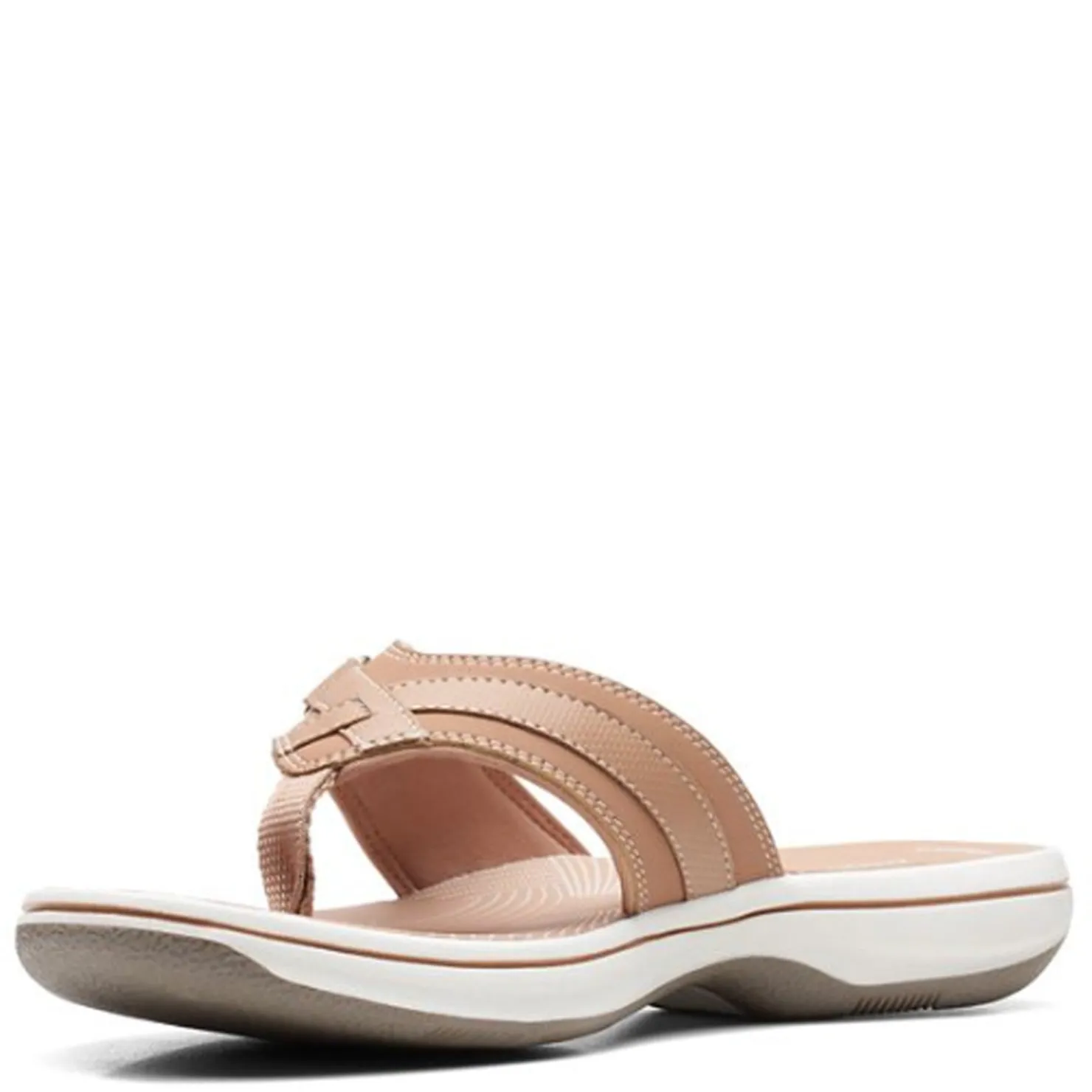 Flip Flops*Clarks Women's , Breeze Sea Sandal Beige
