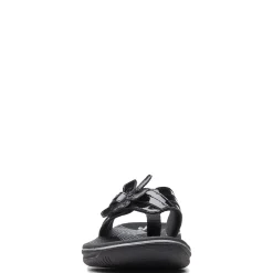 Flip Flops*Clarks Women's , Brinkley Flora Sandal Black Patent