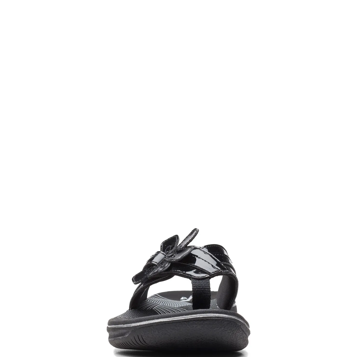 Flip Flops*Clarks Women's , Brinkley Flora Sandal Black Patent