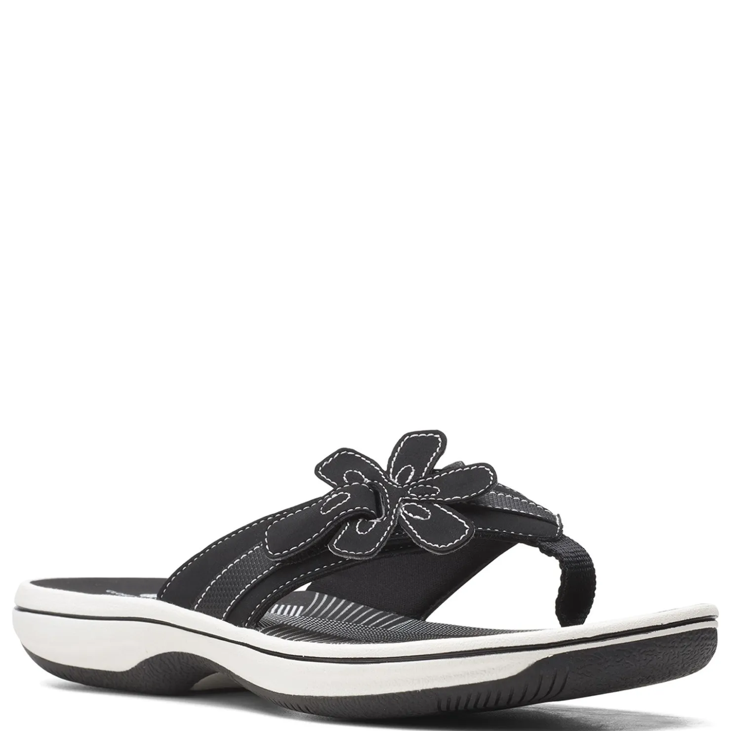 Flip Flops*Clarks Women's , Brinkley Flora Sandal Black