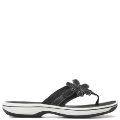 Flip Flops*Clarks Women's , Brinkley Flora Sandal Black